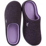 Women's Two-Tone Slippers Soft Comfy Knit Memory Foam Non-slip Indoor House Shoes