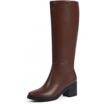 Knee High Boots for Women 2.56" Chunky Heel Round Toe Side Zipper Fall Winter Dress Tall Boots for Women